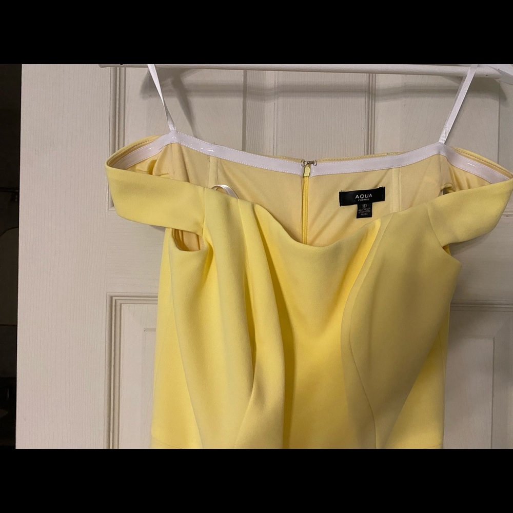 Gorgeous lemon yellow Aqua formal gown, perfect for wedding, prom, or gala